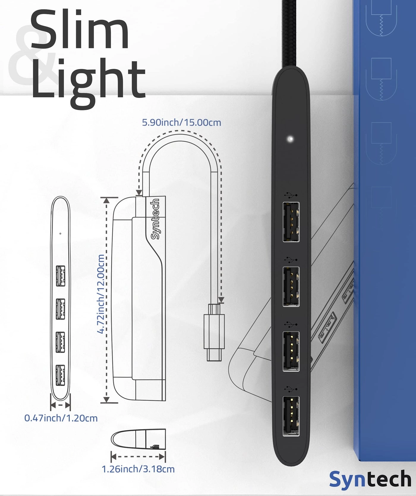 USB C to USB Hub - 4 Ports USB 3.0
