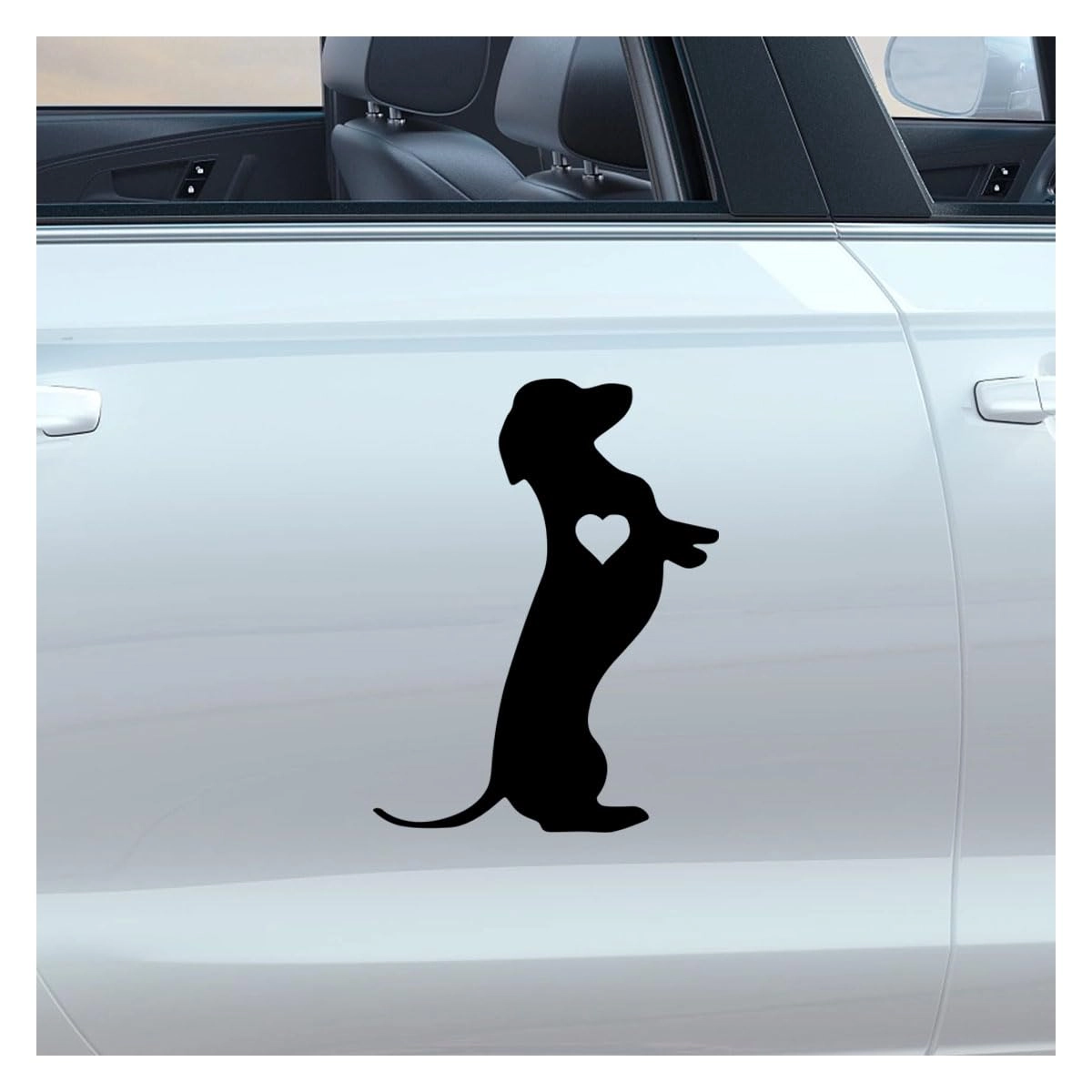 LAINLOY Dog Heart Vinyl Decal Stickers - Black Waterproof