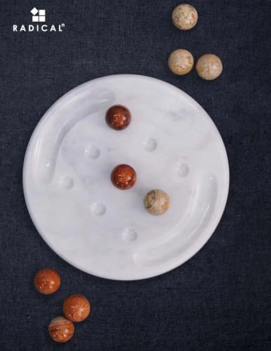 tic_tac_toe - Marble Handmade Red and Coral