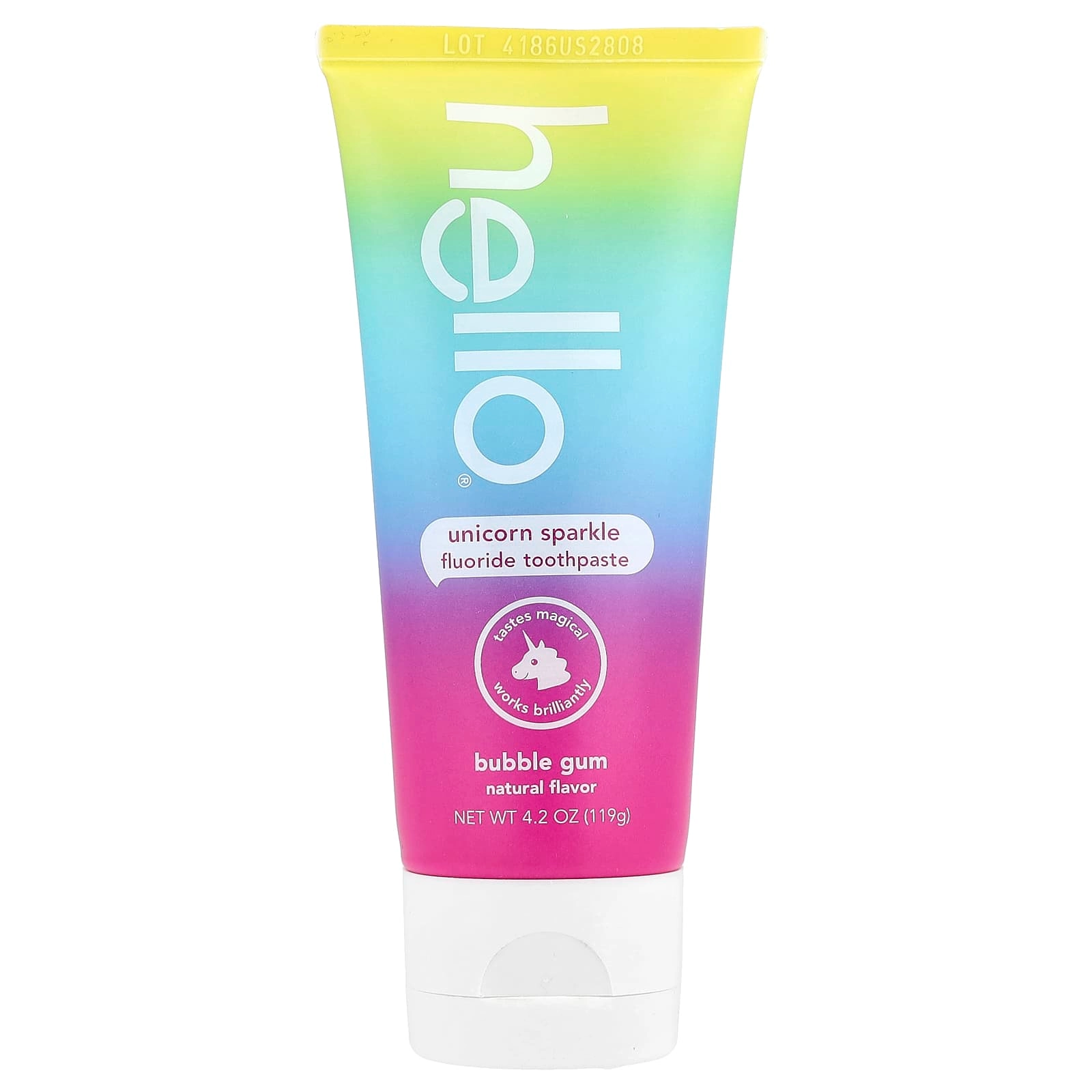 Hello Unicorn Sparkle Fluoride Bubble Gum Toothpaste Ages 2+ 119 g