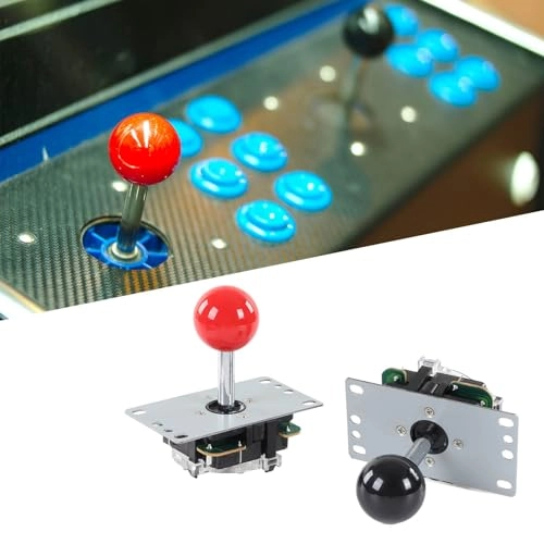 DIY Buttons Kit - Removable Ball Head Joystick 2 Players Red and Black