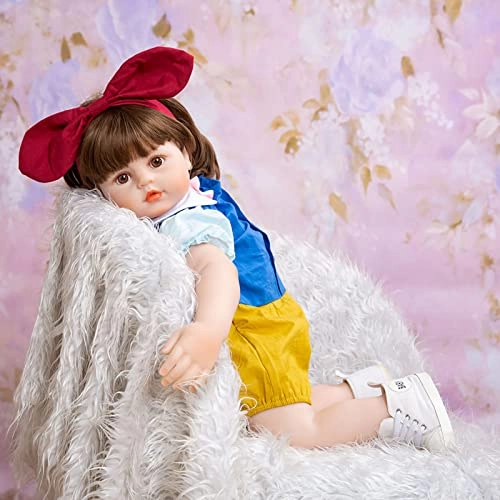 Reborn Baby Doll - 24 Inch Vinyl Cotton Body Pink Yarn Skirt Ages 3+