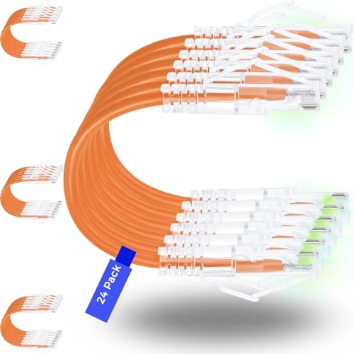 Rapink Patch Cables Cat6 Cat6a - 2ft 24 Pack 10G