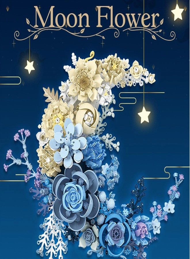 Blue Flowers Moon Building Blocks - 934 pcs