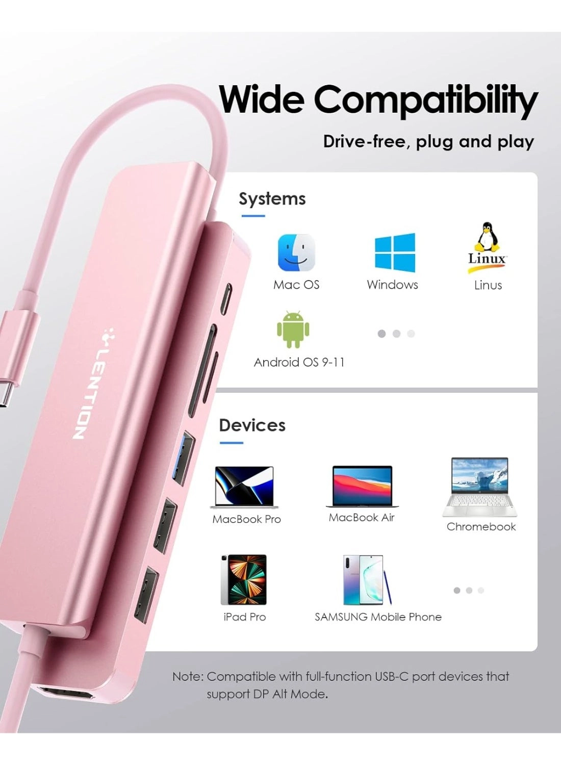 CB-CE18s - 8-in-1 USB-C Hub 4K@60Hz HDMI 100W PD