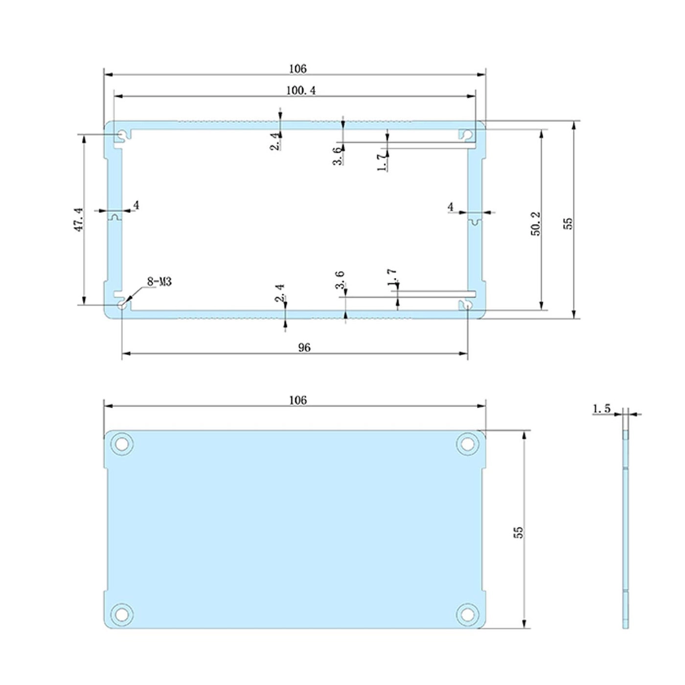 Aluminum Project Box PCB Enclosure Case