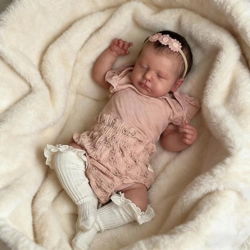 LOULOU Reborn Baby Doll - 20 Inch Soft Cloth Body & Vinyl Limbs Sleeping Ages 3+