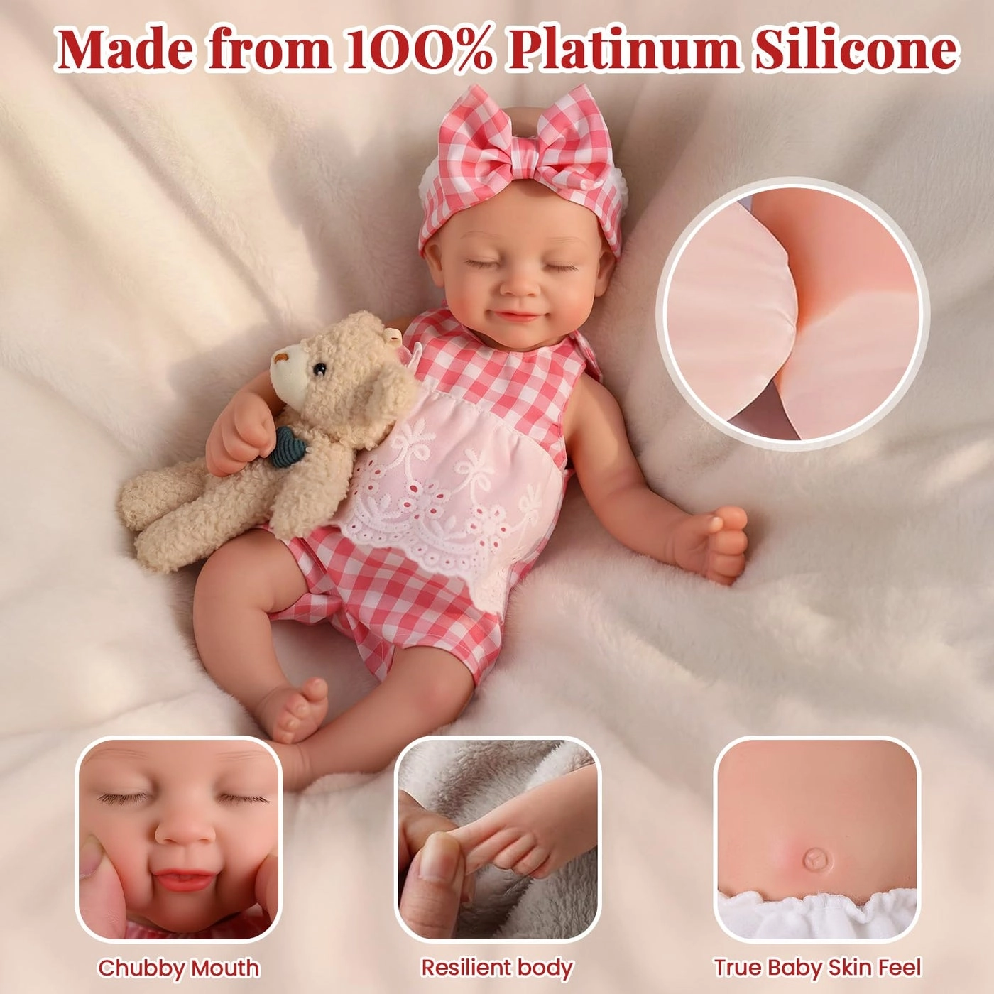 Reborn Baby Doll - 12 Inch Silicone Weighted Ages 3+