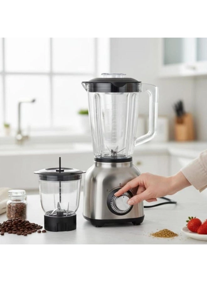 3-in-1 Multi-Speed Stainless Steel Blender & Grinder System - 1200W