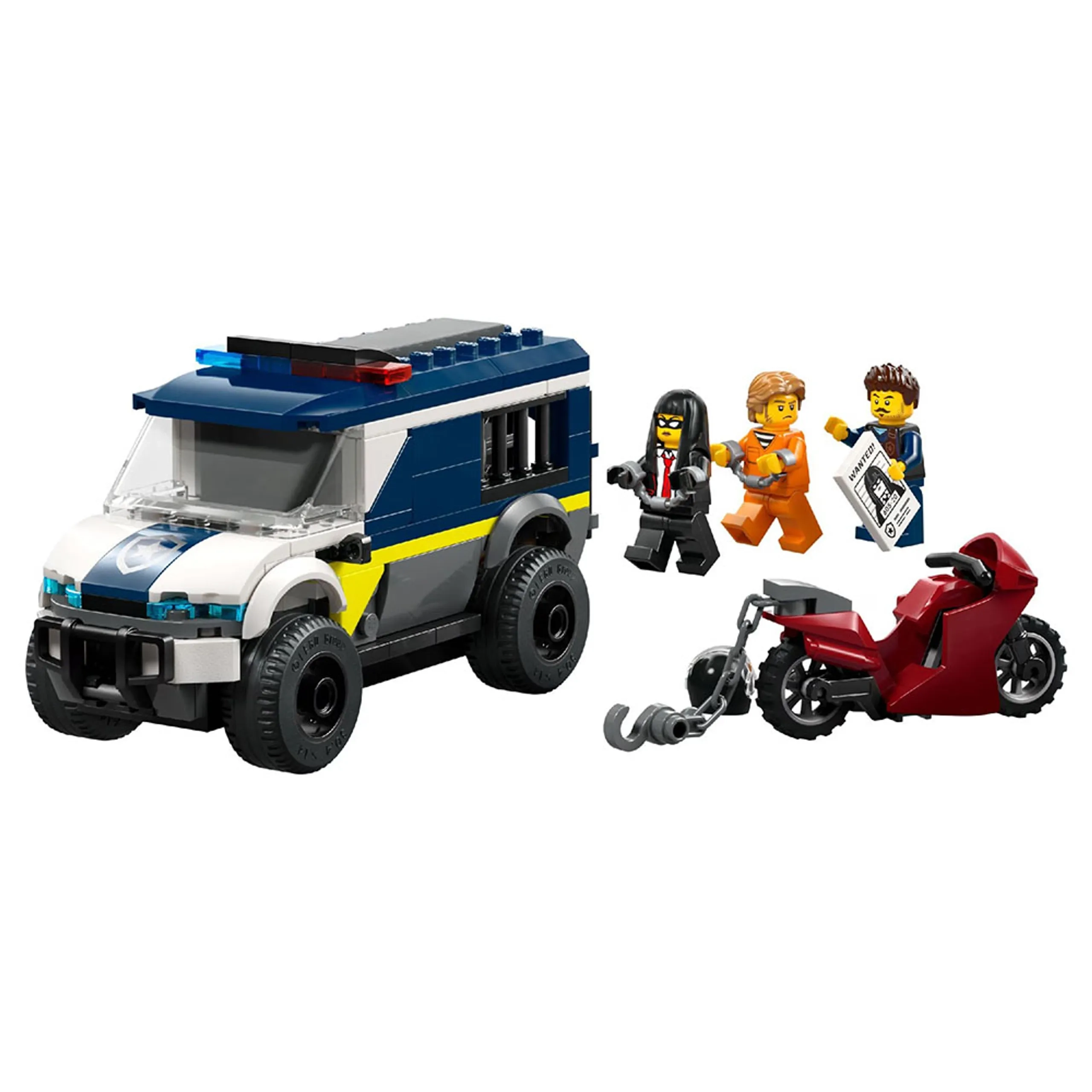 City Police Prisoner Transport Van (60479) - 3 Minifigures Motorbike