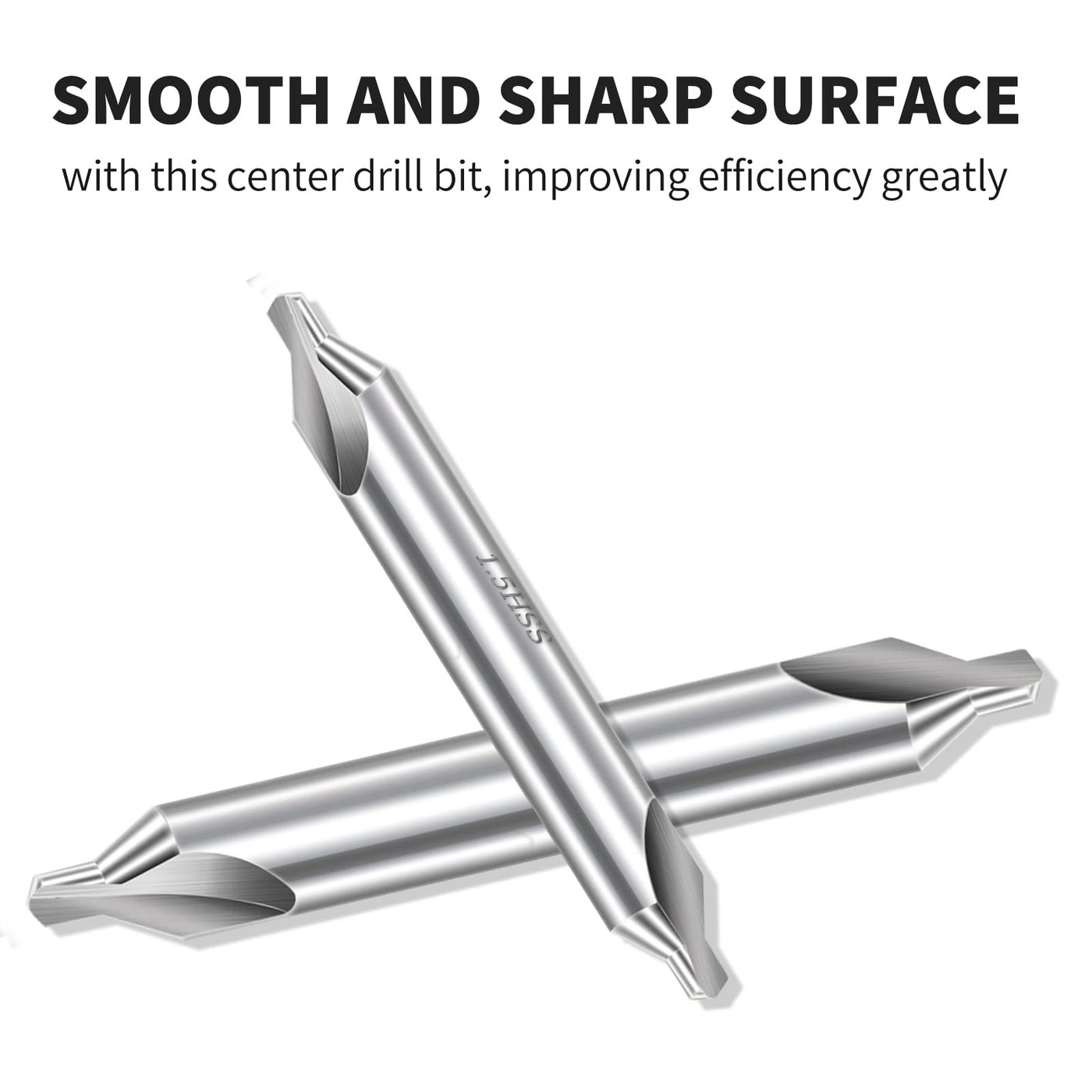 Center Drill Bits Set - High Speed Steel 7 pcs 1.0 1.5 2.0 2.5 3.0 4.0 5.0