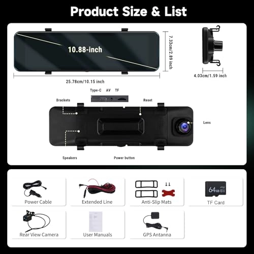 Dashcam - 4K (3840 x 2160 pixels) + 1080p (1920 x 1080 pixels)