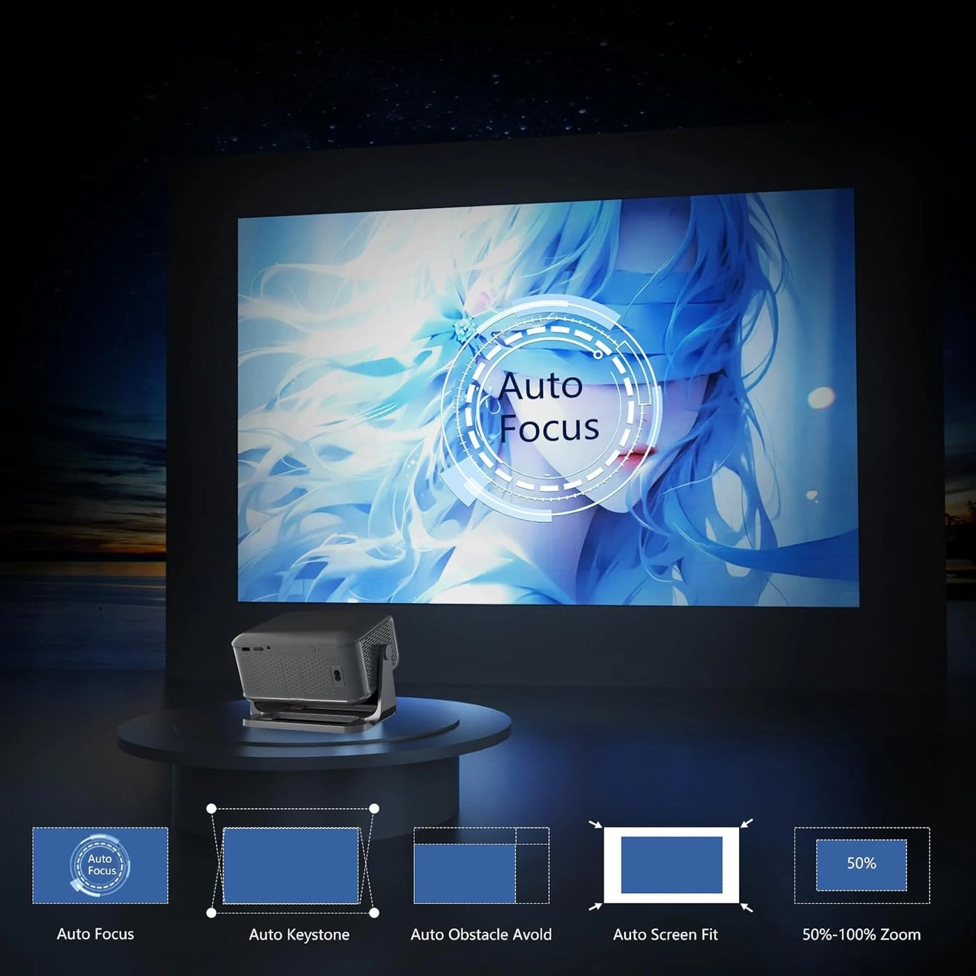 Smart Projector - 800 ANSI lumens 1920 x 1080