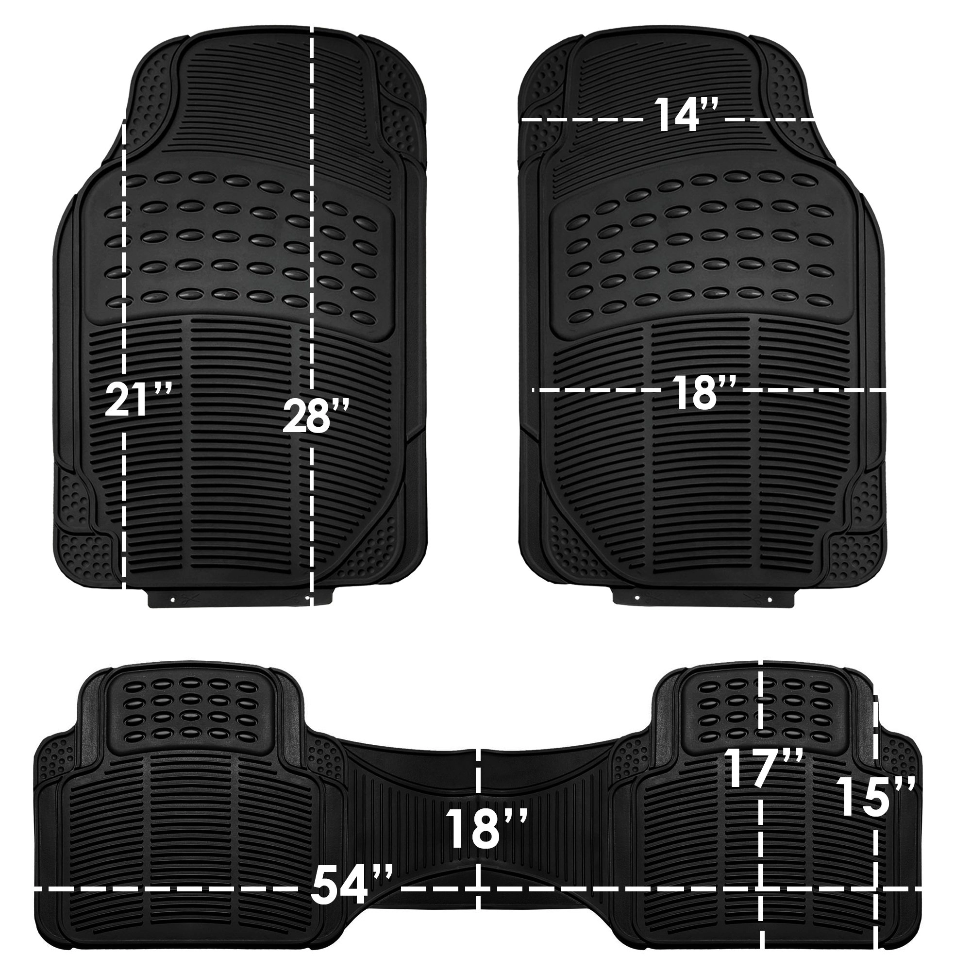 Climaproof Trimmable Non-Slip Vinyl Floor Mats - Universal Fit