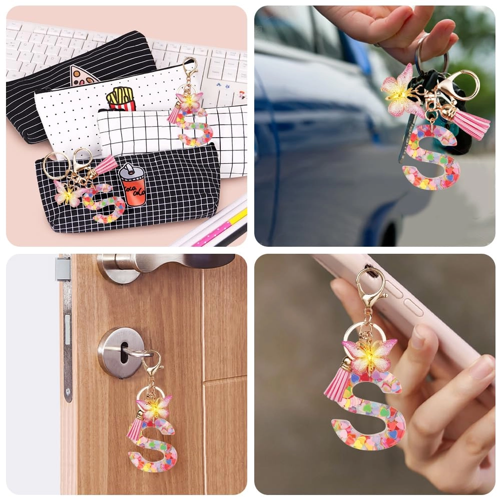 Initial Letter Keychain - Butterfly