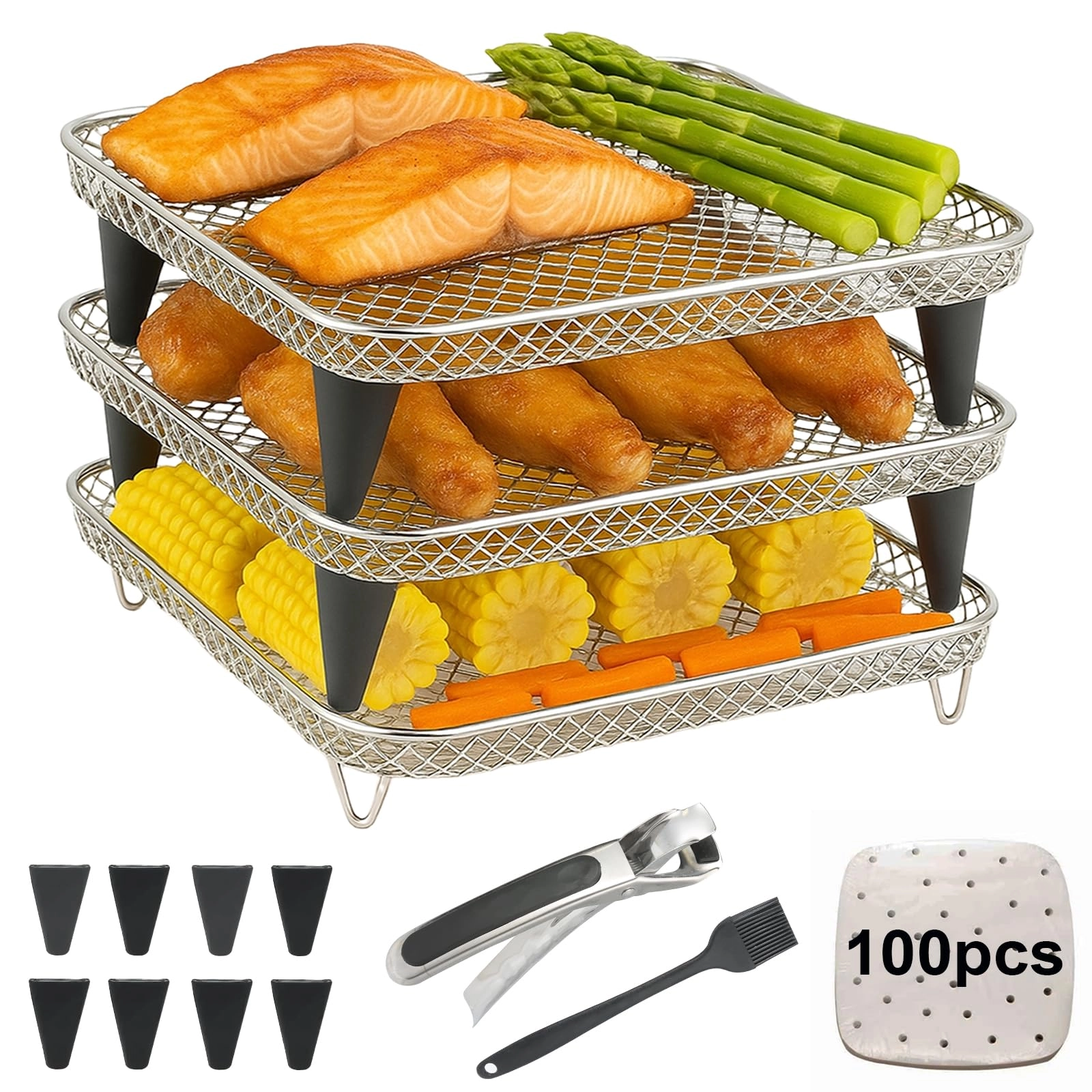 MAGLA Air Fryer Rack Set - stainless steel silicone
