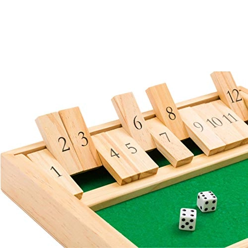 Shut The Box - 12 Spot Green Wood
