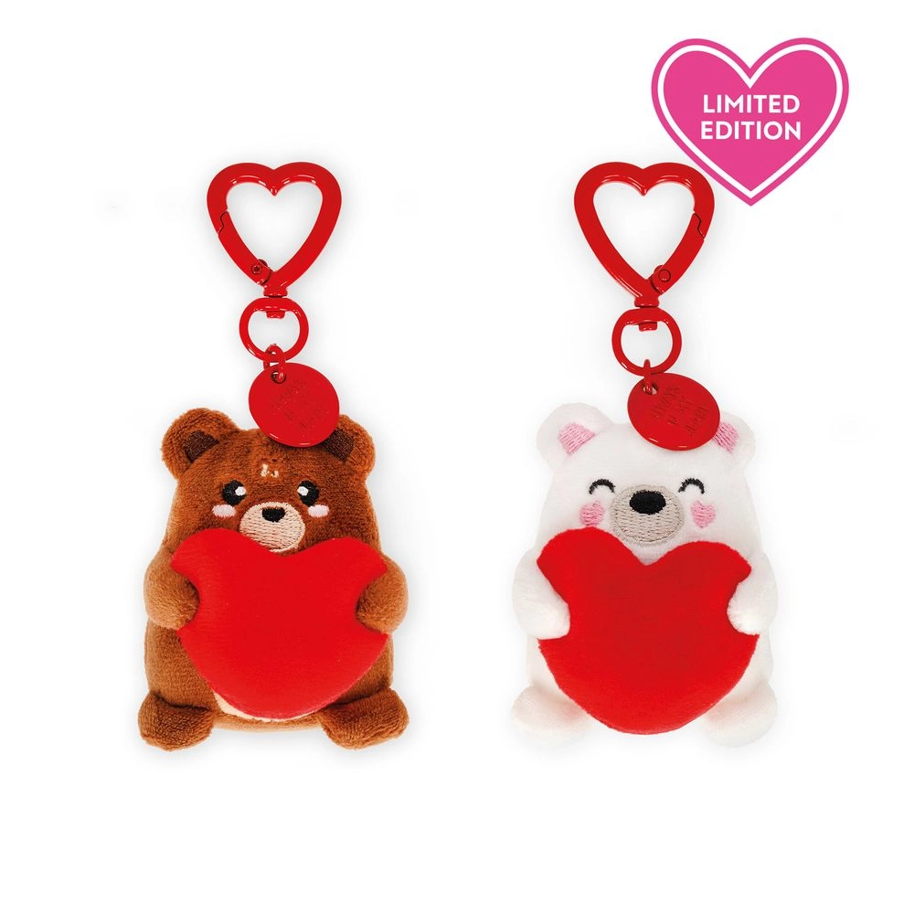Legami Set Of 2 Plush Key Rings - Teddy Bear