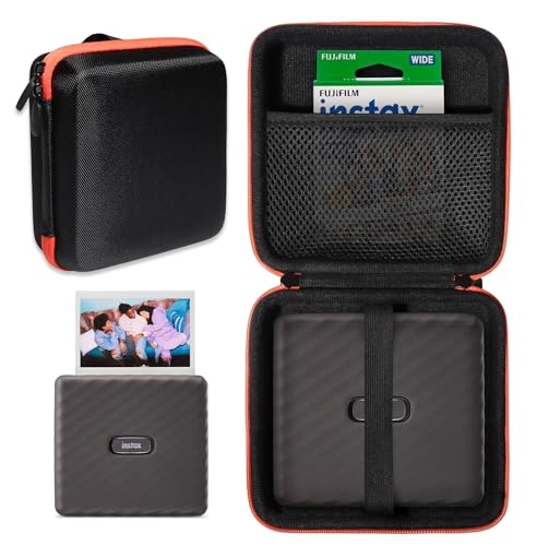 Portable Photo Printer Case - 14.61 x 13.97 x 5.08 cm Fujifilm Instax Link Wide Printer Semi-hard carrying case