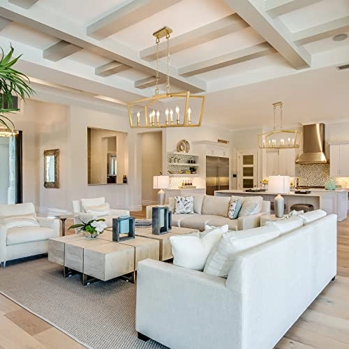 Modern Gold Chandelier - 8-Light Soft Gold