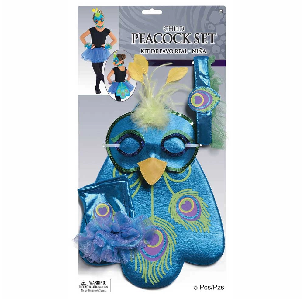 Party Centre Child Peacock Kit - Suitable for 4 to 8 yrs One Size