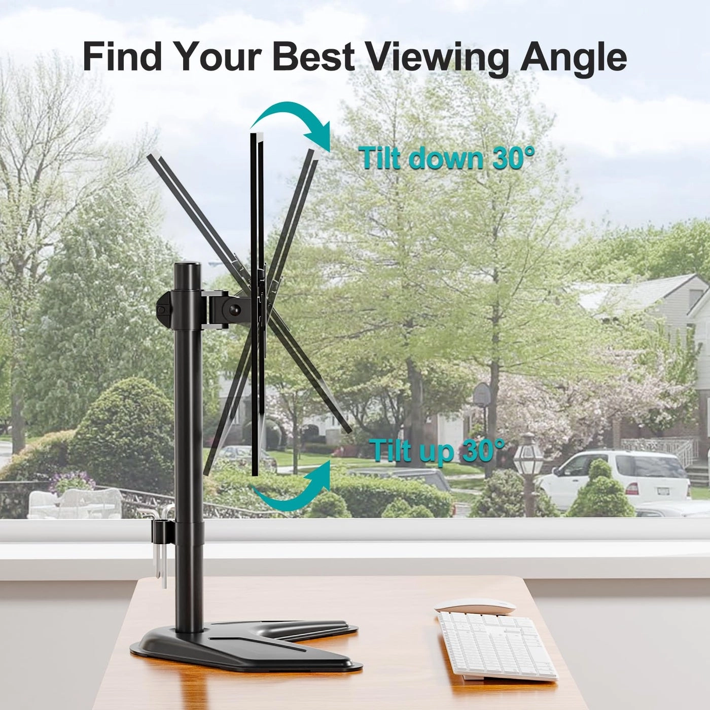 Vertical Single Monitor Stand - Single 42 Inch 75x75 mm 100x100 mm