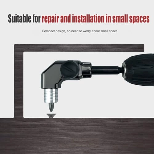 Right Angle Screwdriver Adapter - Aluminum Alloy Ergonomic ABS Handle