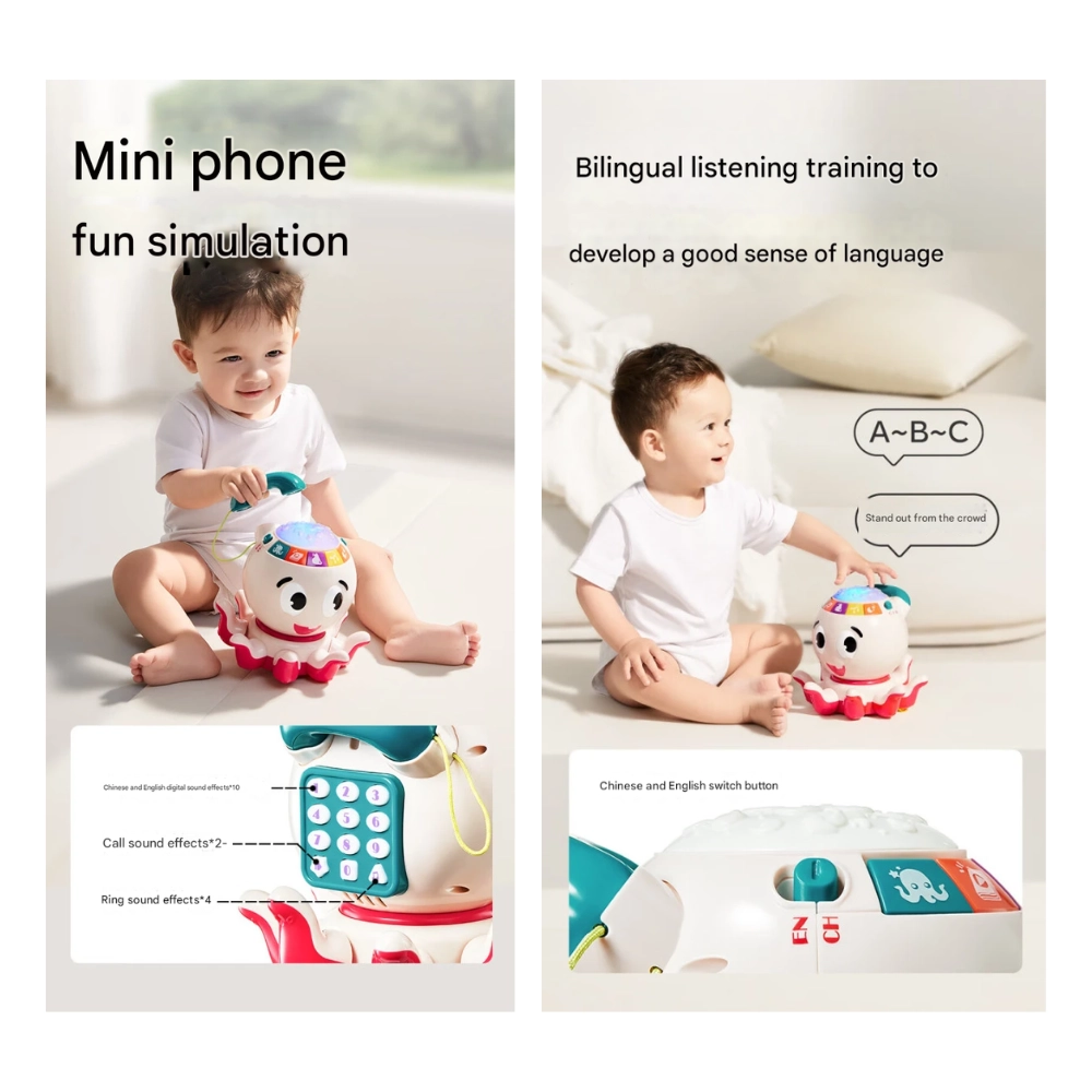 Musical Moving Chasing Octopus - Suitable for 6 Months & Above.