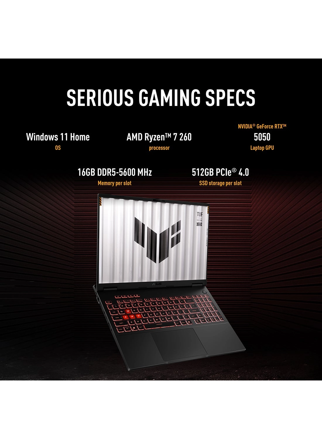 TUF Gaming A16 FA608 - 16'' Ryzen 7 260 16GB DDR5 512GB SSD