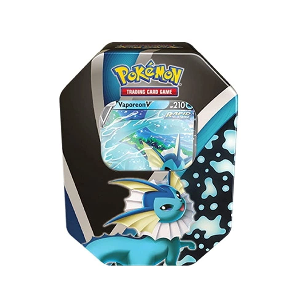 Pokémon Eevee Evolutions Vaporeon V Tin - 2021 Fall 4 Booster Packs