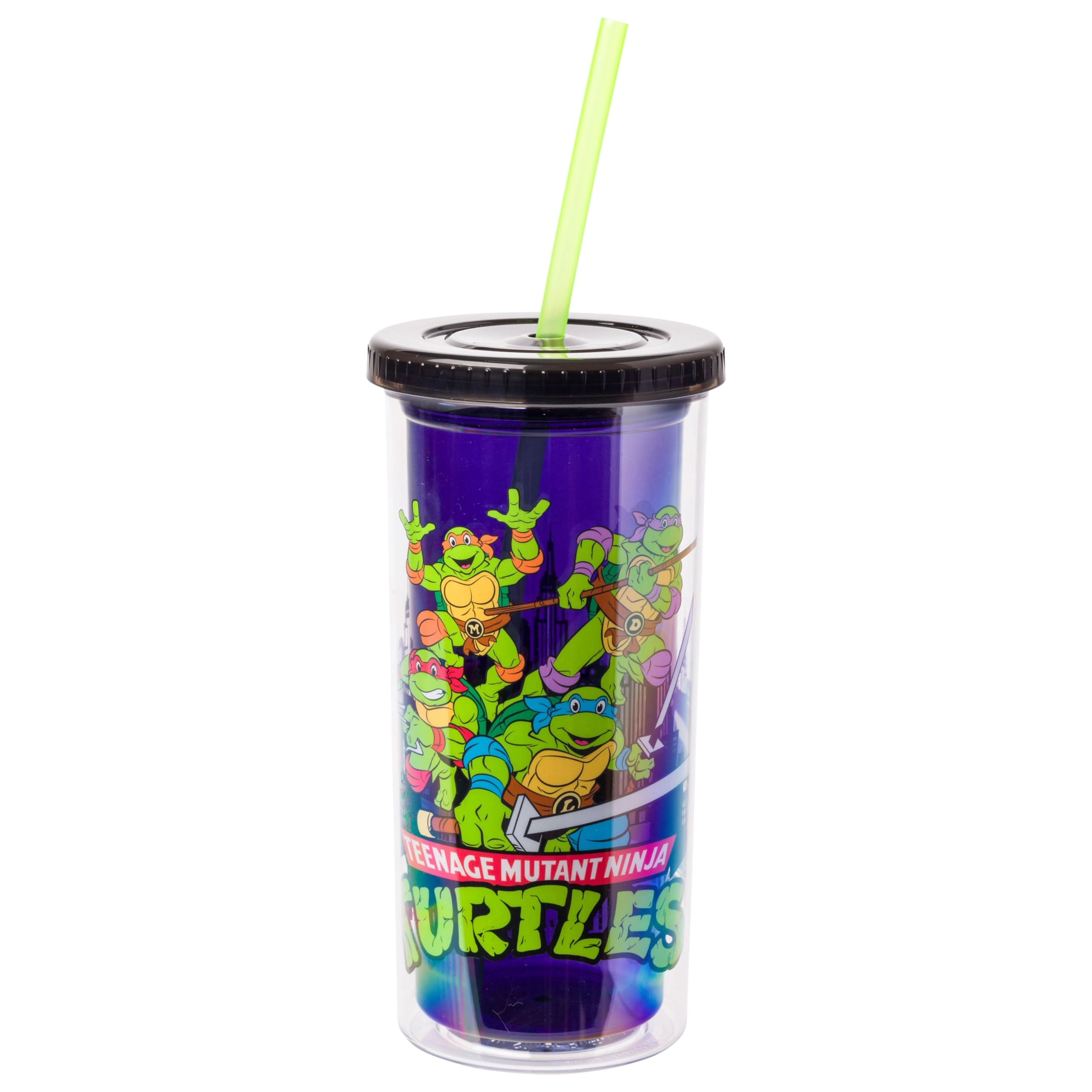 Silver Buffalo Teenage Mutant Ninja Turtles Cold Cup - 1 pcs Lid and Straw