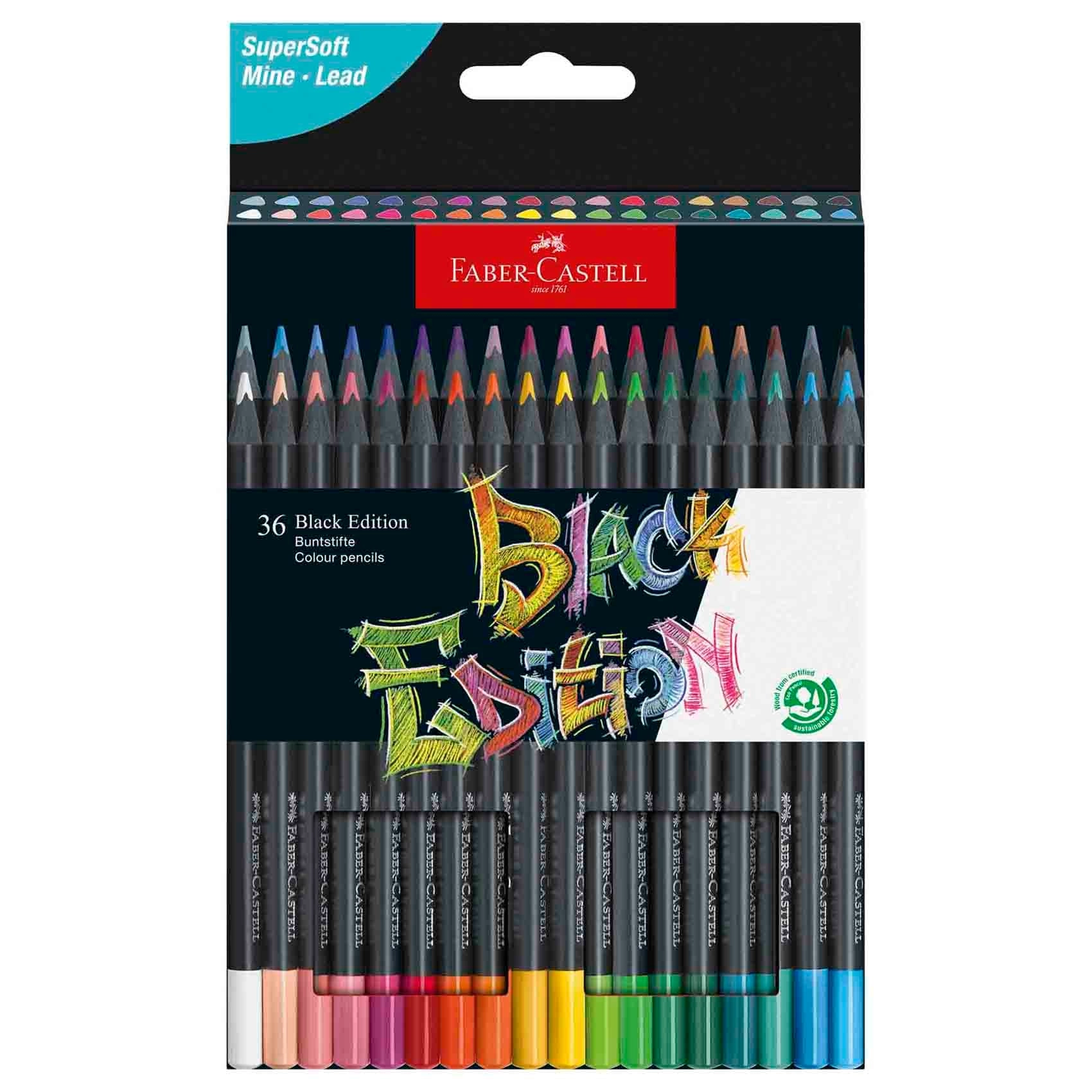 Faber-Castell Black Edition Colour Pencils - 36 Colours