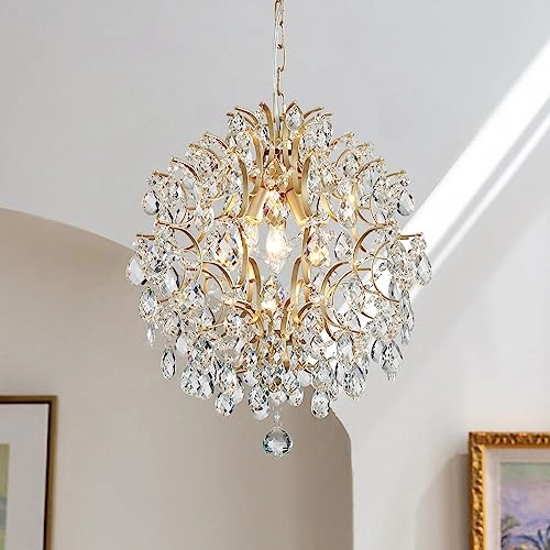 Pendant Chandelier - Crystal Raindrop 3 E14 Bulbs