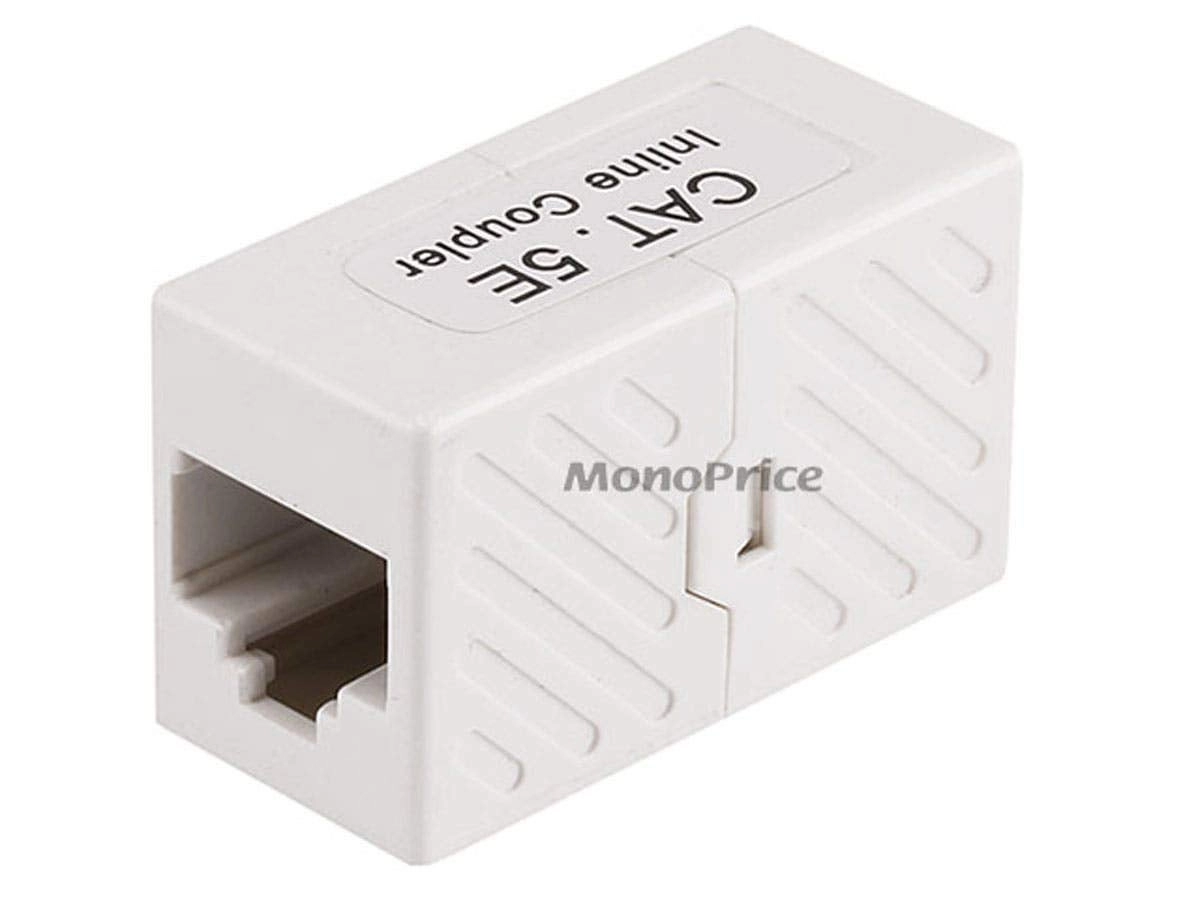 Cat5e RJ45 Modular Inline Coupler - Straight Type White