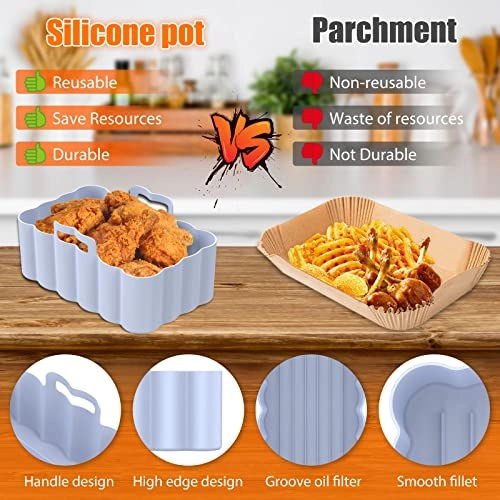Air Fryer Silicone Pot - silicone 2 Pcs