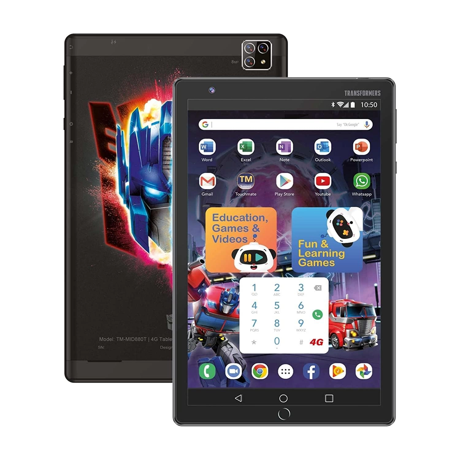 TM TOUCHMATE Transformers 4G Calling Tablet - 32GB 8"