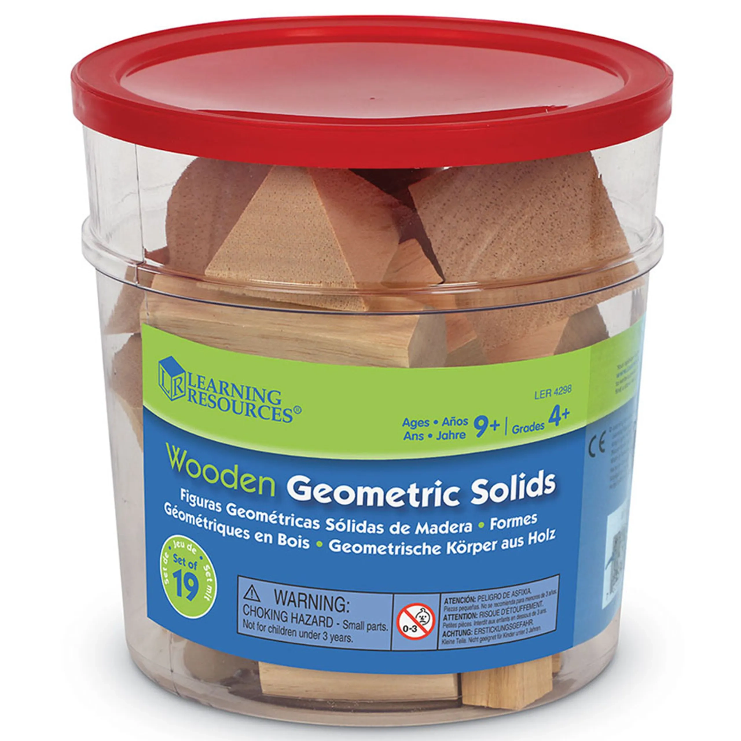 Set of 19 Wooden Geometric Solids - Suitable for 4 years and above 19 pieces