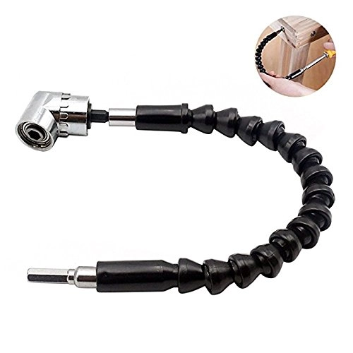 105 Degree Right Angle Drill - Short & Long 1/4inch + Flexible Extension Bar - 12"