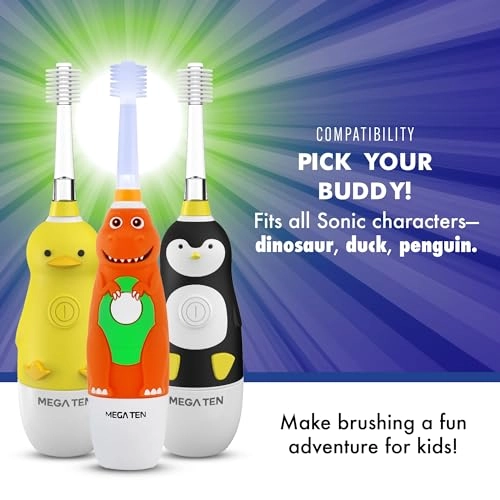 Kids Sonic Toothbrush Refill Heads - Microfiber Micro Bristles 2 Count Orange