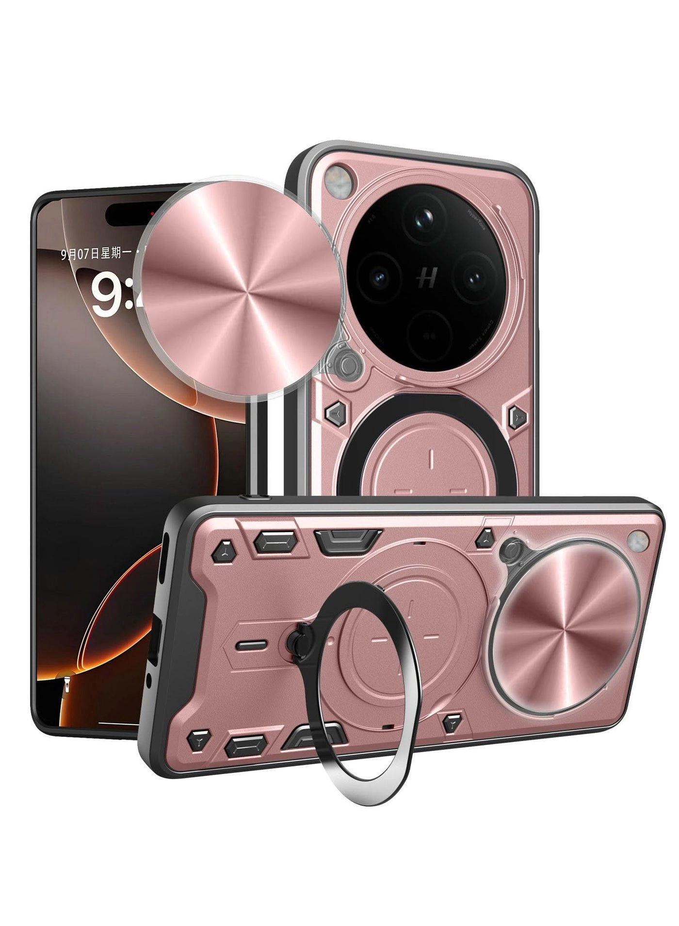 Alyashmac Honor X9c 5G Case - PC+TPU sliding camera lens cover