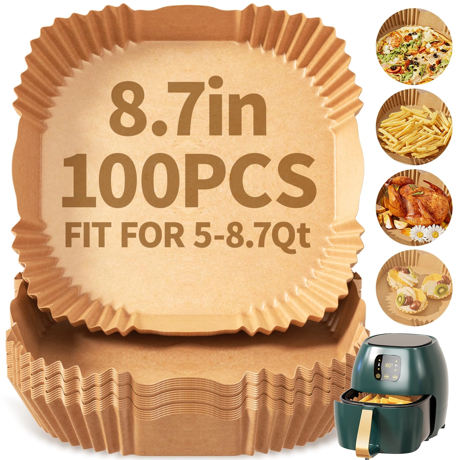 DSMY Air Fryer Paper Liners - Wood Pulp 100PCS