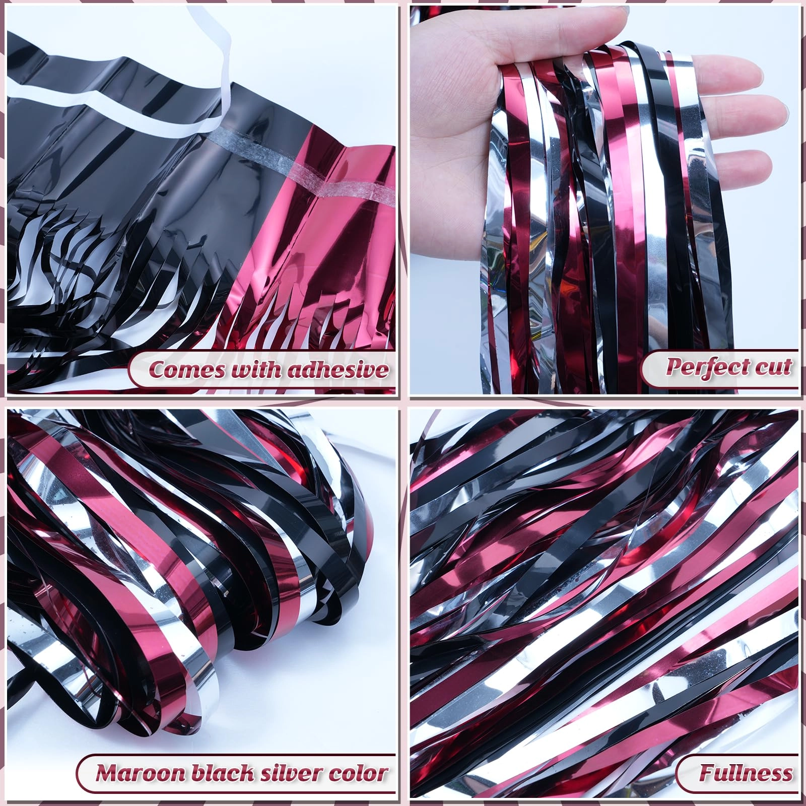 Foil Fringe Curtain - 3 Birthday Graduation Prom Wedding Pack