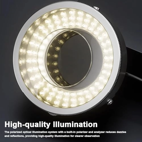 Ring Light Illuminator - 96 LED Polarized Adjustable Brightness