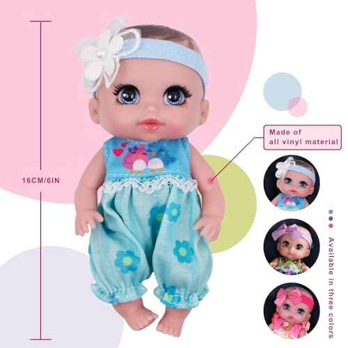 Reborn Baby Doll - 6" 16 cm Vinyl Blue Ages 3+