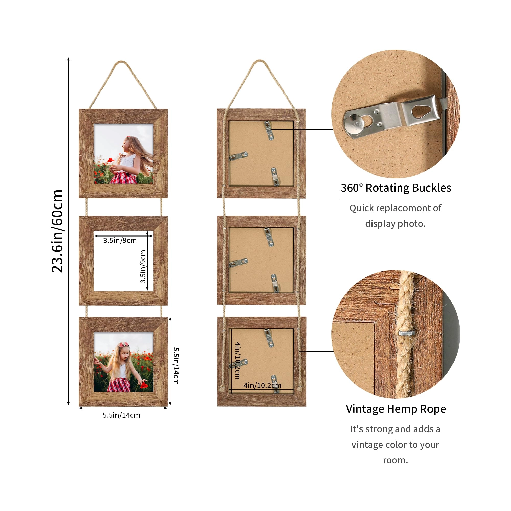 Collage Picture Frames - 4x4 in 3 Opening