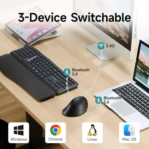 Multi Device Ergonomic Vertical Mouse - Bluetooth