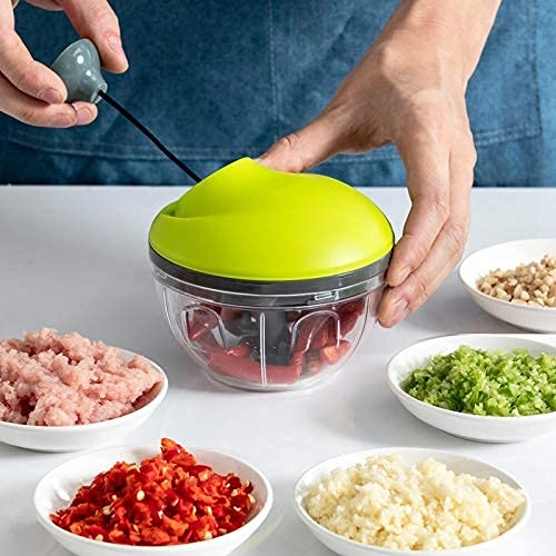 Multi-Function Food Pull Chopper - String Corded Stainless Steel