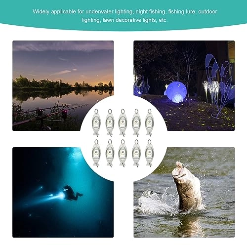 LED Fishing Lure Light - 10Pcs Eye Shape Deep Drop