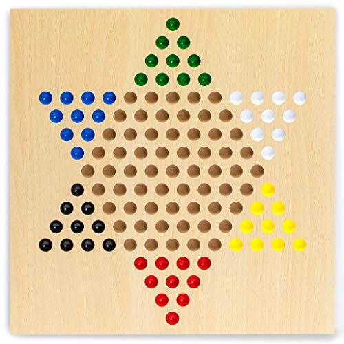 Reversible Ludo and Chinese Lady Halma - 2-in-1 Wood and Glass Marble 60 Pieces