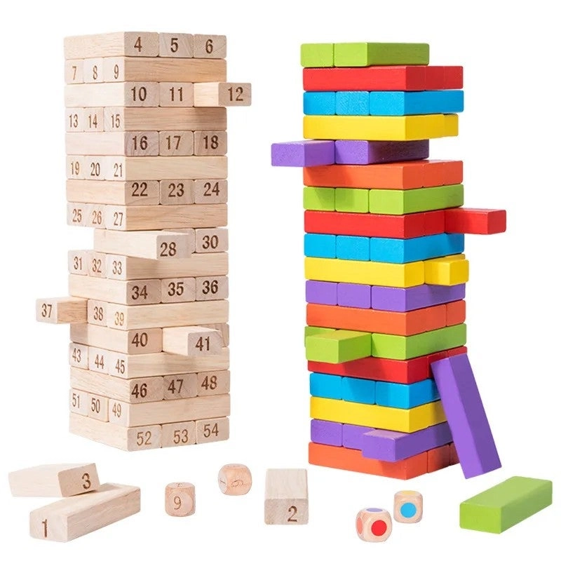 Wooden Building Block Balance Game - Fantasy Sci-Fi 48 pcs